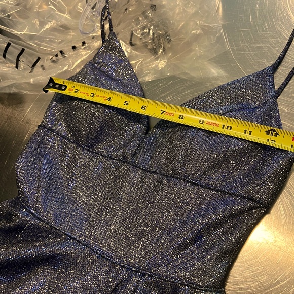 NWT Sherri Hill shimmery Blue party dress- fit and flare. Size 0 - Picture 10 of 14